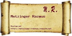 Metzinger Razmus névjegykártya
